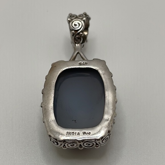 Iridescent Druzy 925 Sterling Silver Pendant - Picture 6 of 9